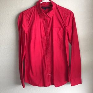 Raspberry Tommy Hilfiger button down shirt